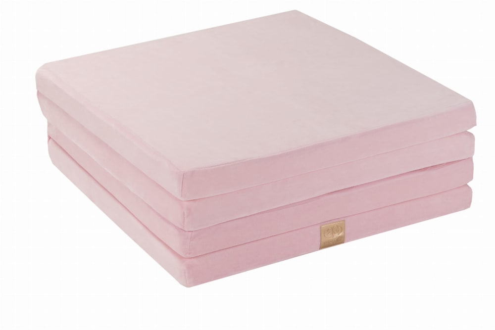 Alfombra de juego para niños, cuadrado 120x120cm, terciopelo, rosa - Maisons du Monde