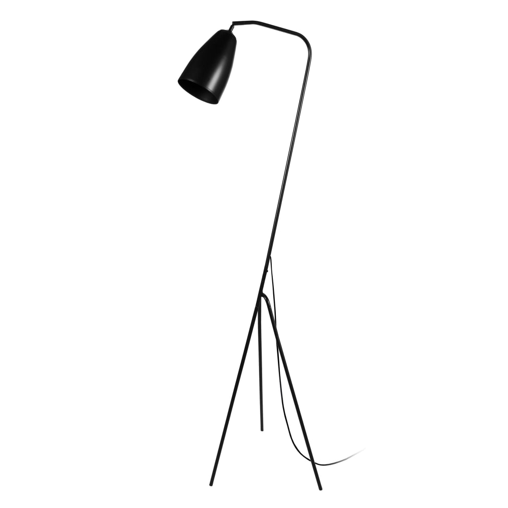 Lampadaire  trepied métal H155cm noir  Abat-jour  noir