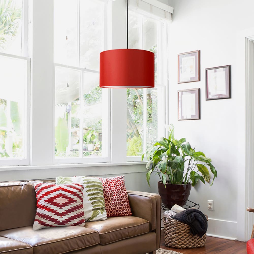 Pantalla de lámpara tela rojo - Maisons du Monde