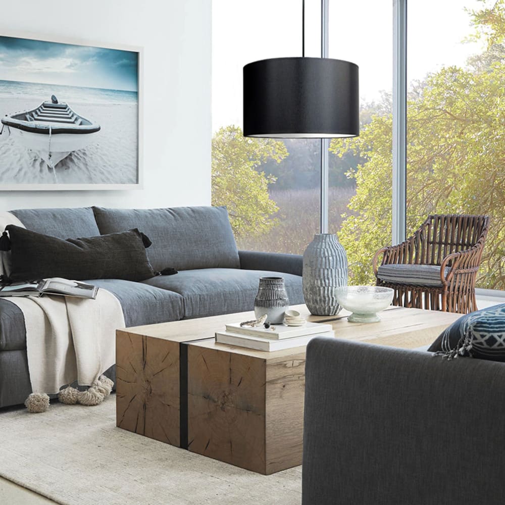 Pantalla de lámpara tela negro - Maisons du Monde