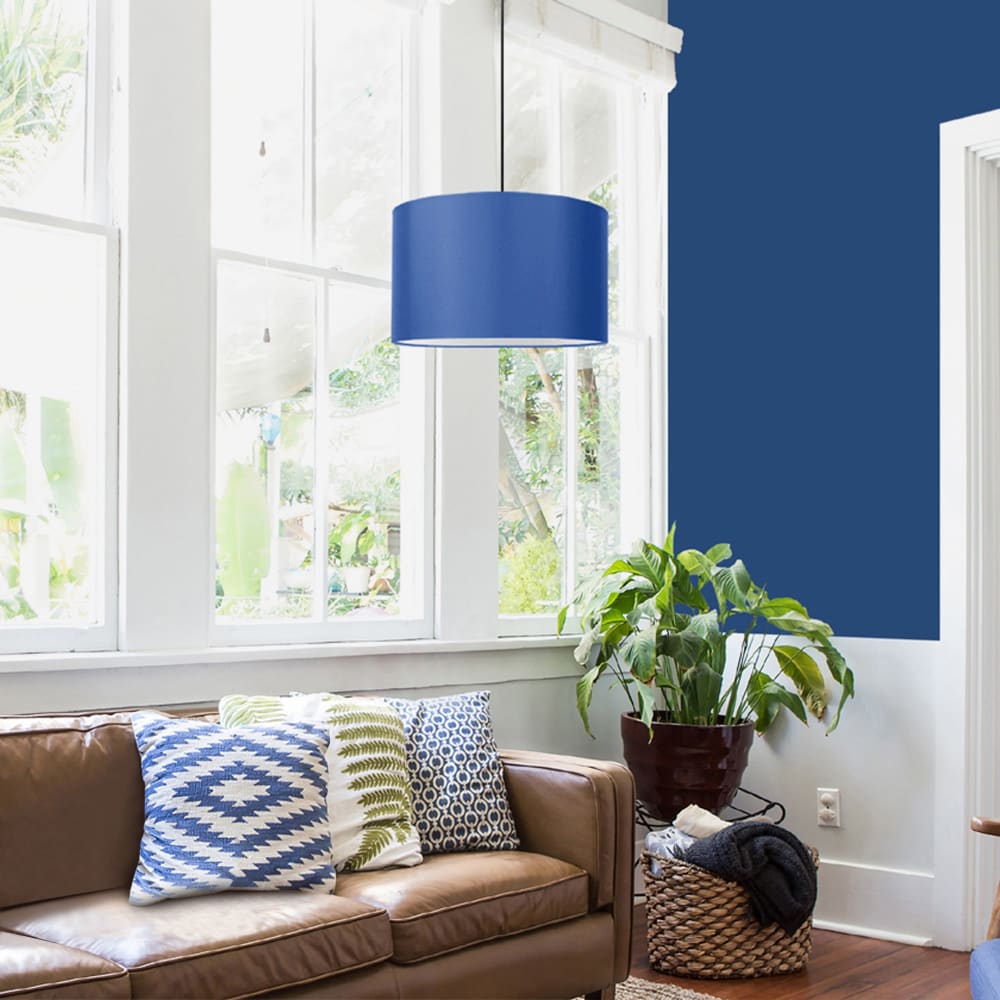 Pantalla de lámpara tela azul - Maisons du Monde
