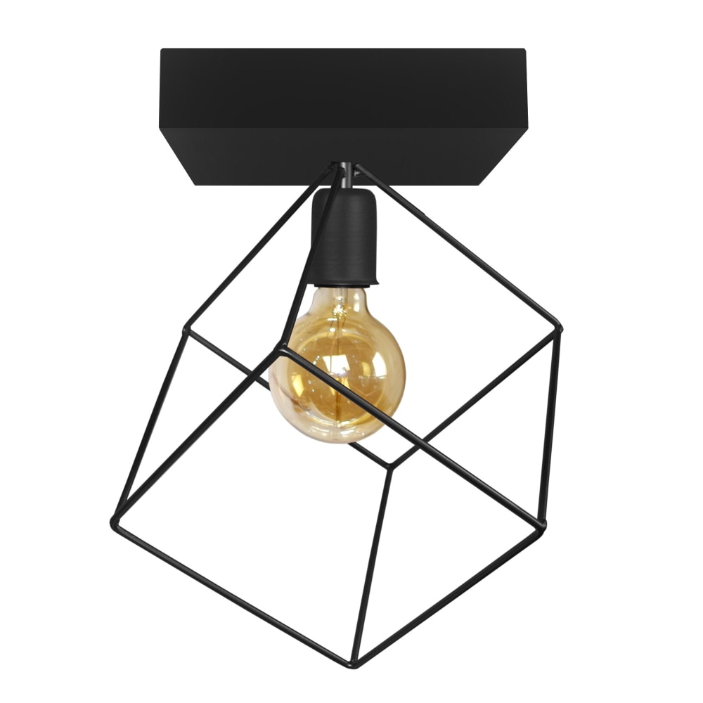 Plafonnier métal noir abat-jour noir - Maisons du Monde