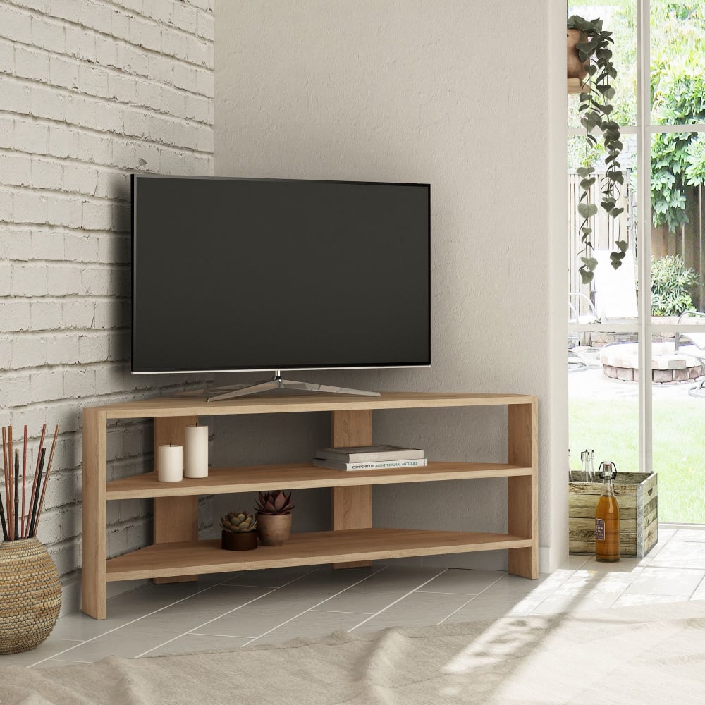 Meuble TV d'angle design scandinave L. 114 x H. 45 cm -