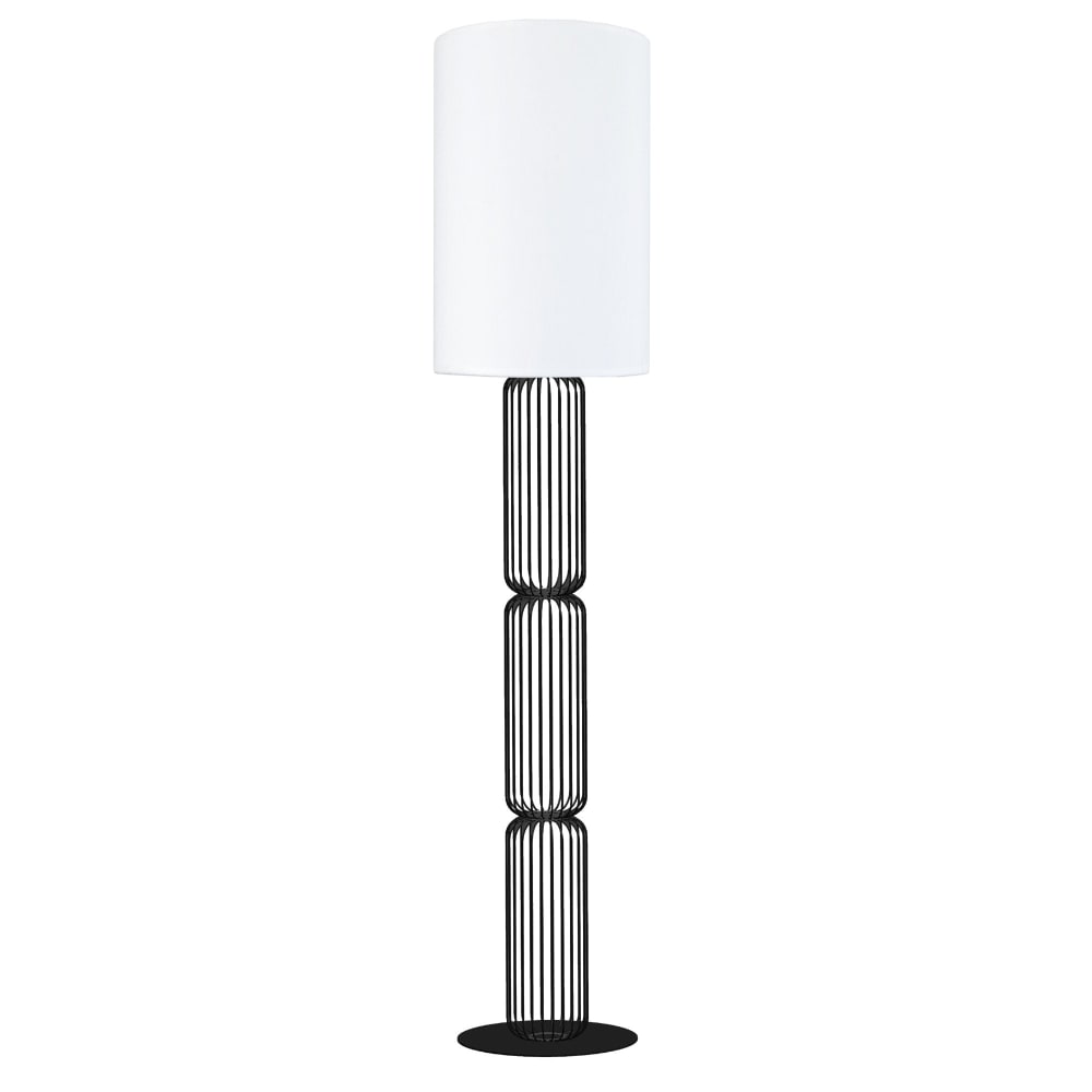 Lampadaire métal abat-jour tissu  noir