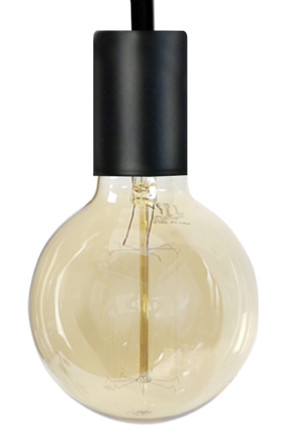 Lampe à poser métal noir abat-jour ampoule — vue 4