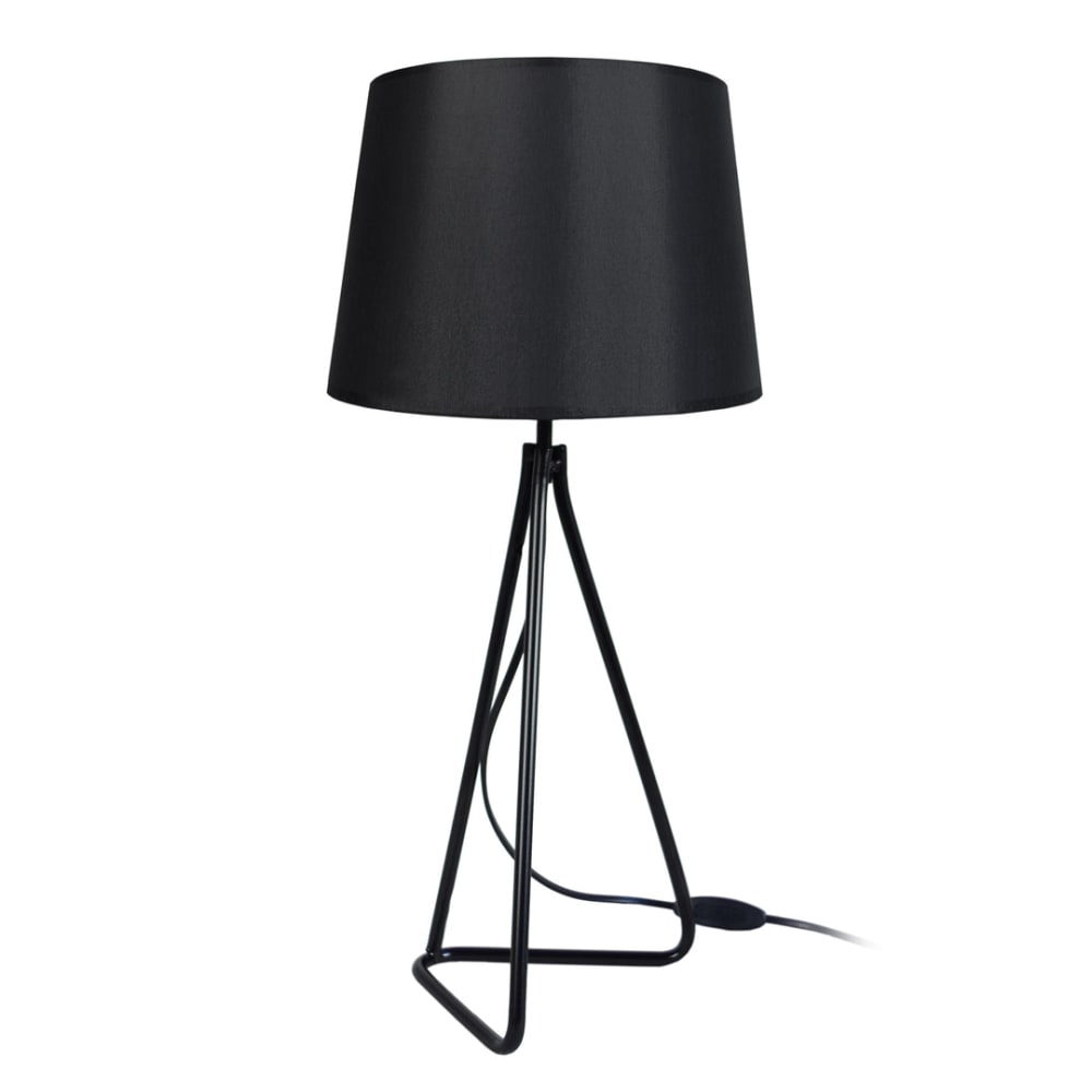 Lámpara de mesa metal negro pantalla negro