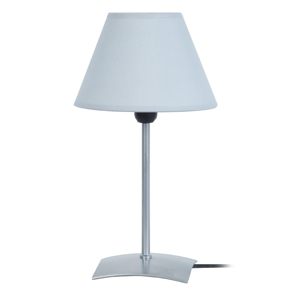Lampe à poser métal aluminium  abat-jour tissu gris