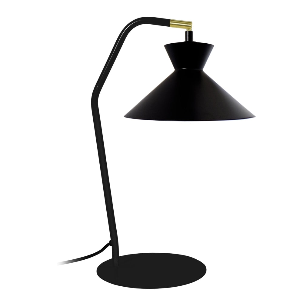 Lampe à poser métal noir abat-jour noir