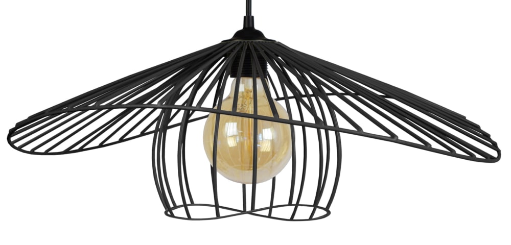 Suspension métal noir abat-jour noir — vue 4