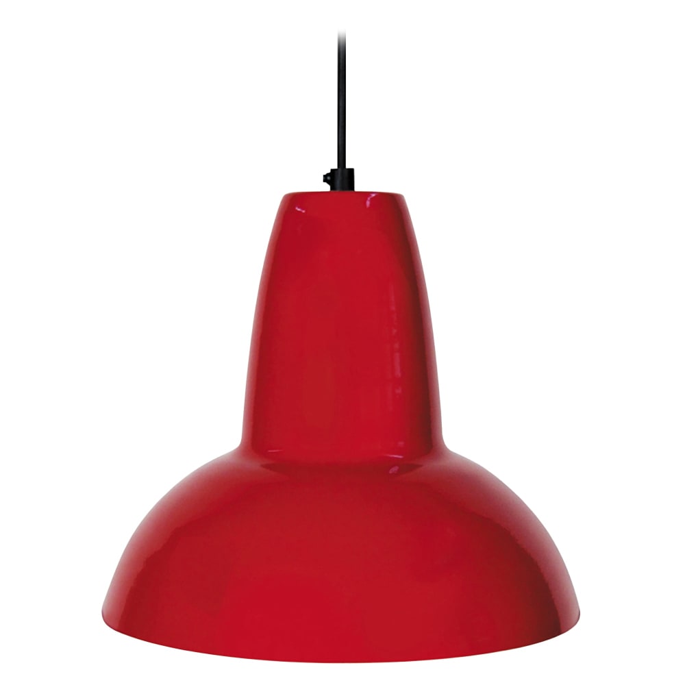 Suspensión campana metal pantalla rojo