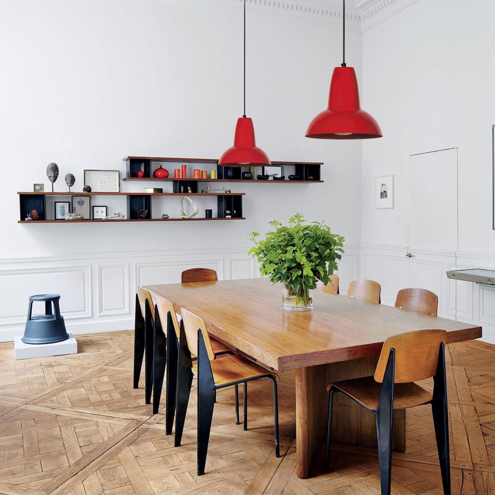 Suspensión campana metal pantalla rojo - Maisons du Monde