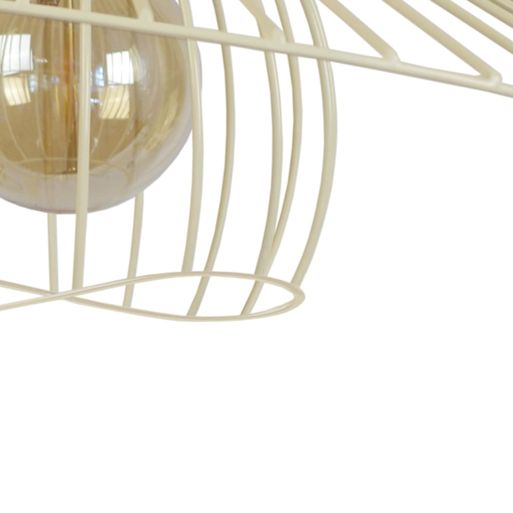 Suspension métal noir abat-jour créme - Maisons du Monde