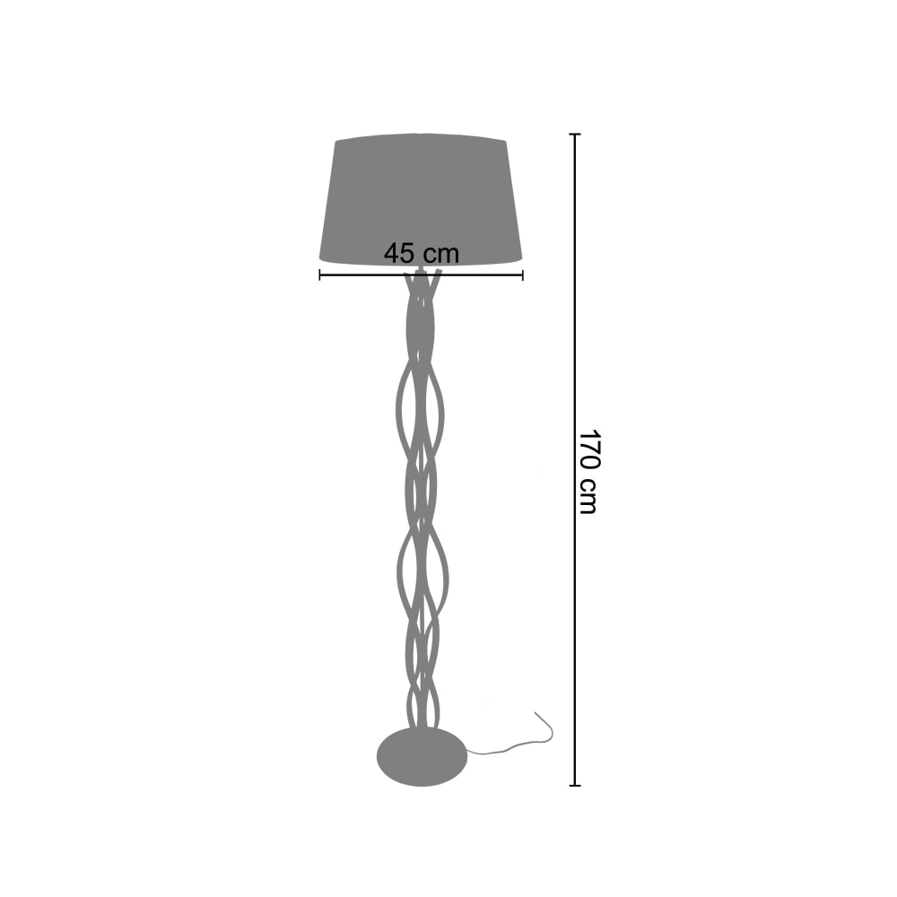 Lampadaire ondas métal bronze abat-jour ecrú — vue 4