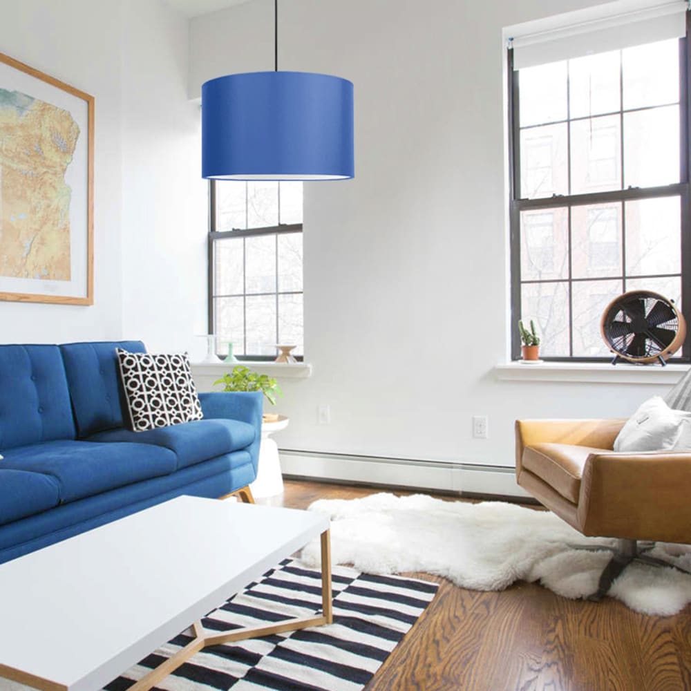 Abat-jour pour lampe tissu bleu - Maisons du Monde