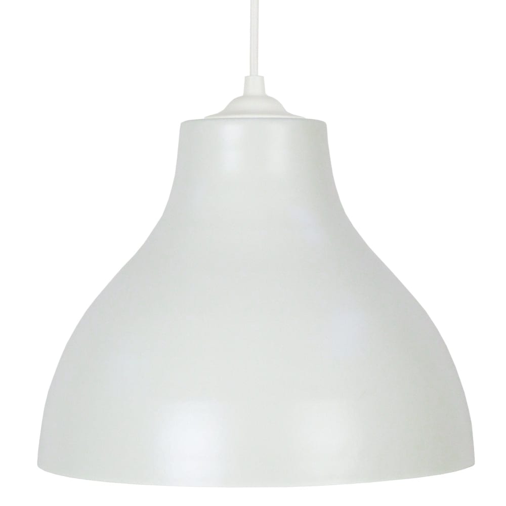 Lámpara de suspensión campana metal pantalla blanco