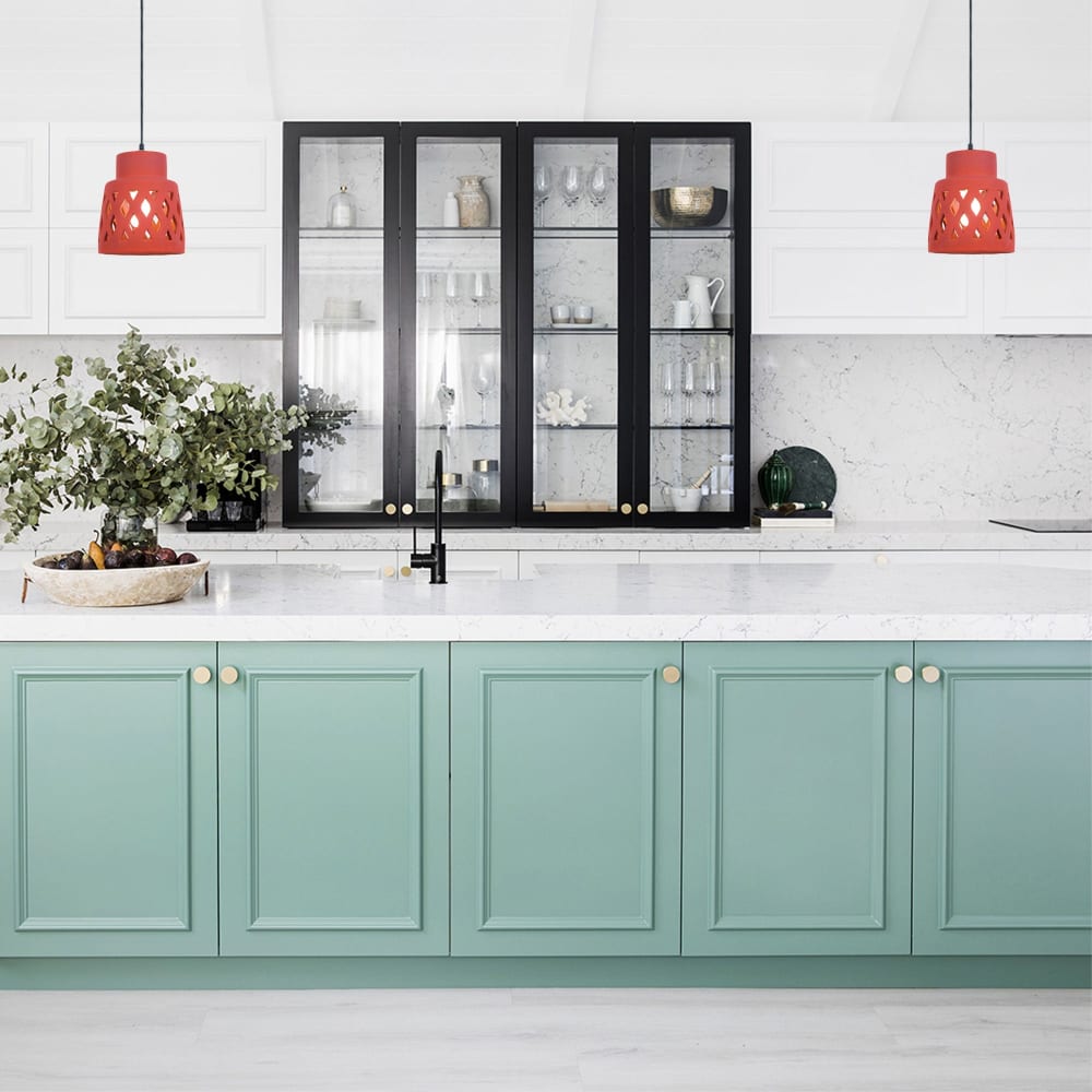 Suspension rouge abat-jour ceramique rouge