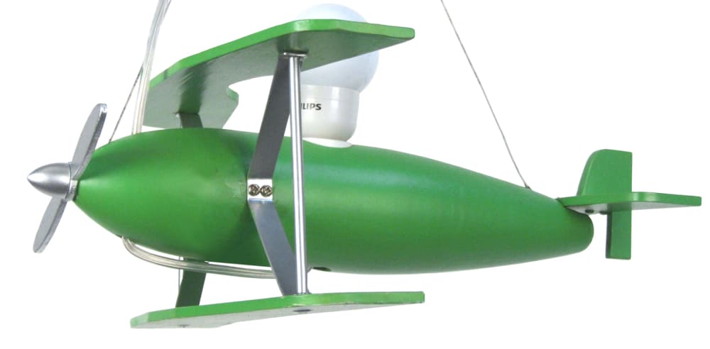 Suspension d'enfant aluminium et bois vert (Tosel) - Image 3