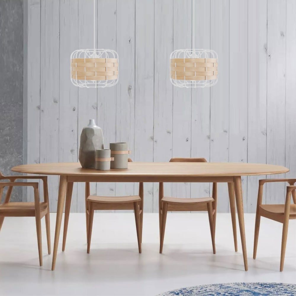 Suspension blanc abat-jour métal blanc