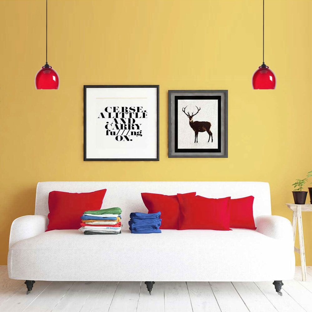 Suspension métal noir abat-jour verre rouge - Maisons du Monde