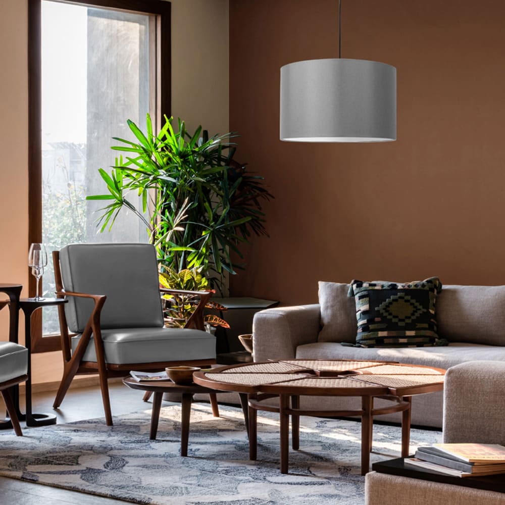 Pantalla de lámpara tela gris - Maisons du Monde