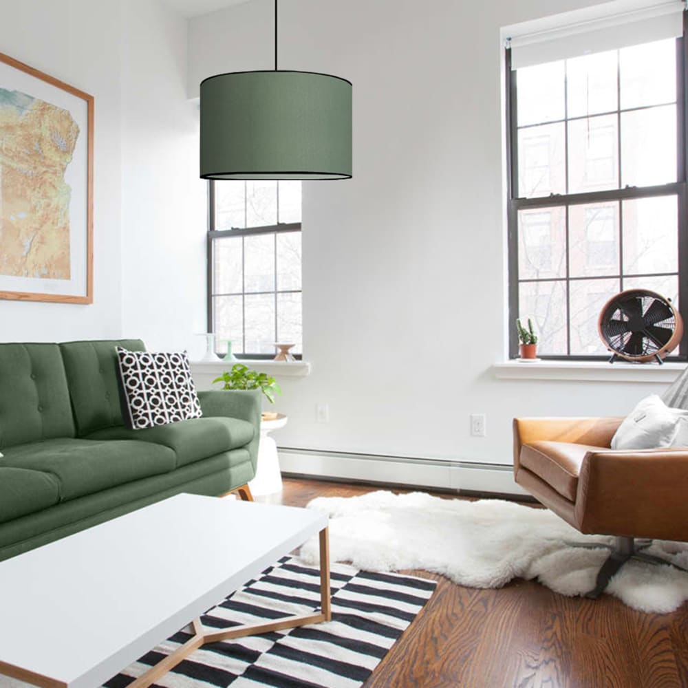 Pantalla de lámpara tela verde - Maisons du Monde