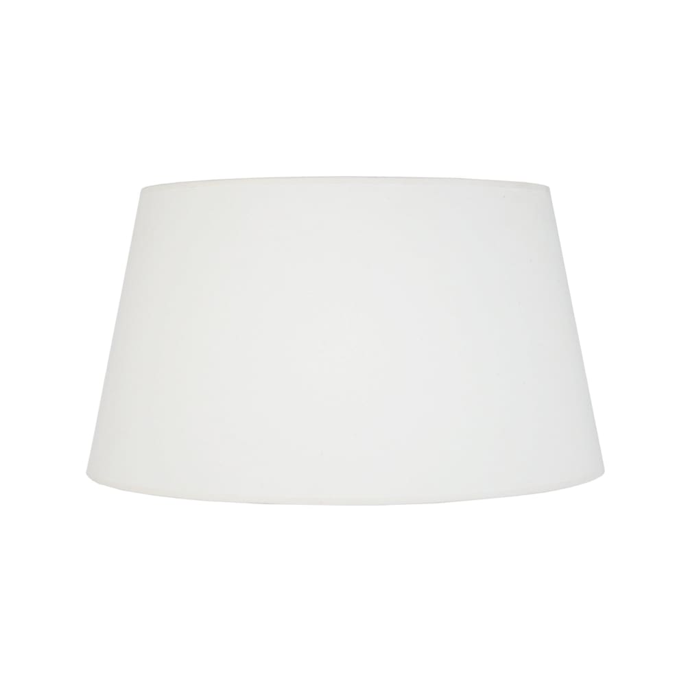 Pantalla tambor de lámpara tela blanco