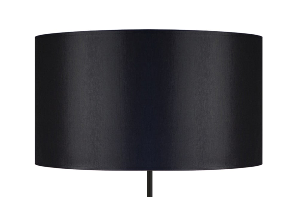 Lampadaire trepied bois noir abat-jour tissu noir — vue 4