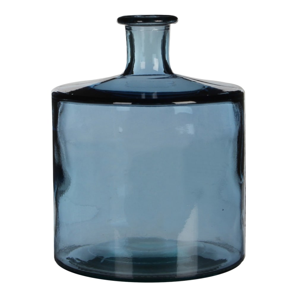 Bouteille décorative bleu verre h26xl21xl21cm