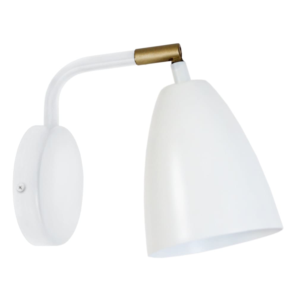 Applique métal blanc abat-jour blanc