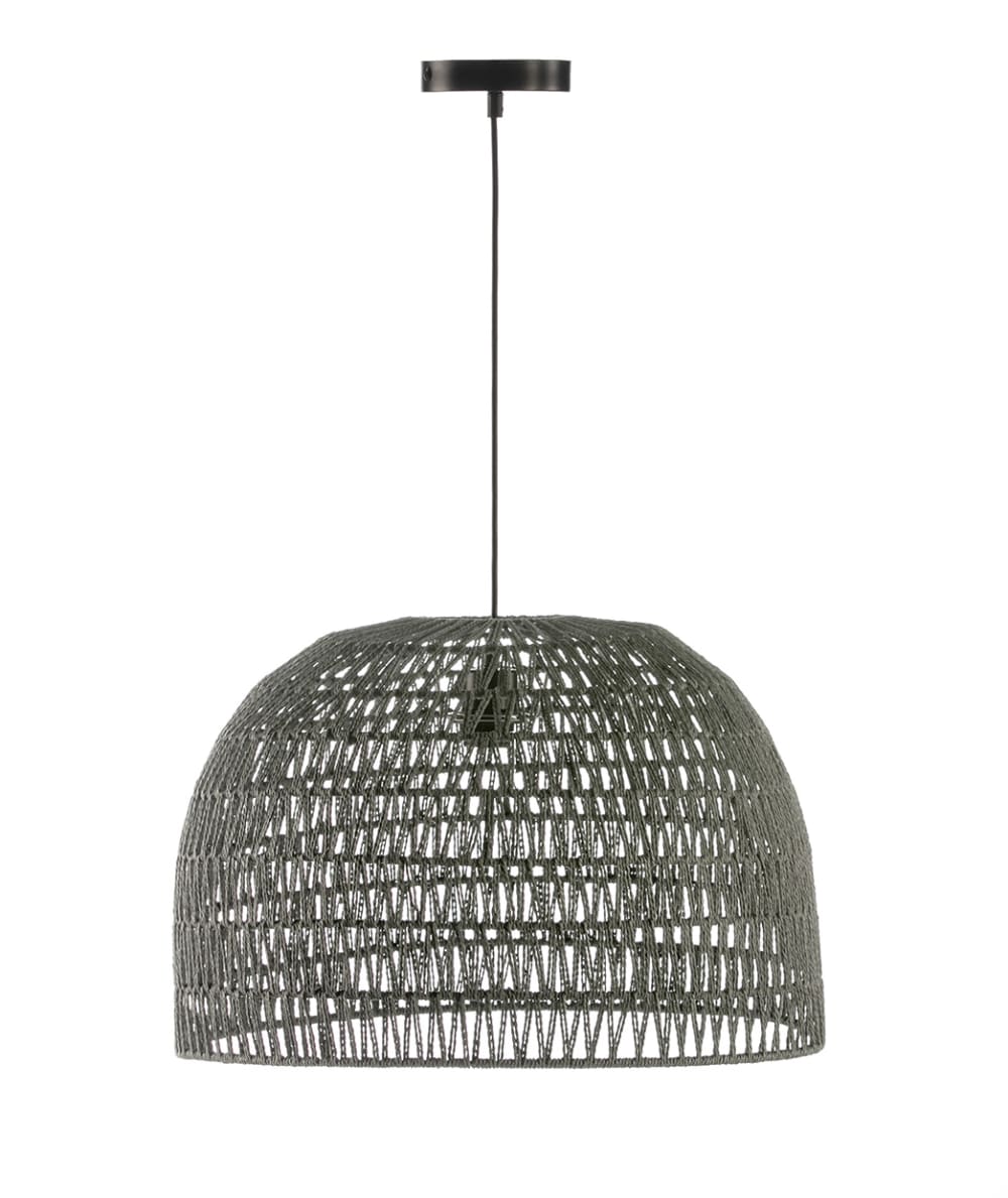 Lámpara techo cuerda natural gris