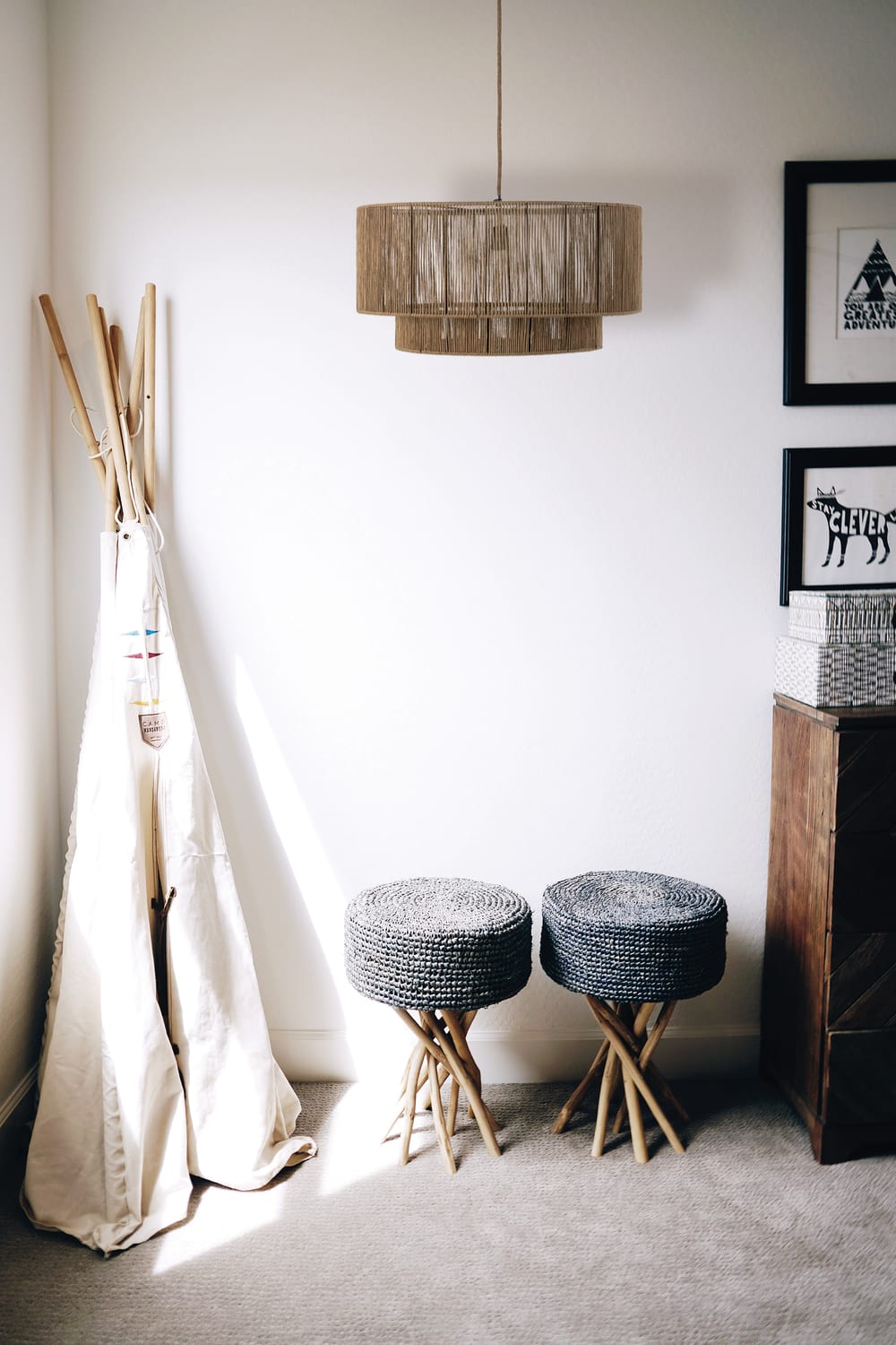 Lámpara de techo Boston de cuerda natural marrón Ø60 cm E27 - Maisons du Monde