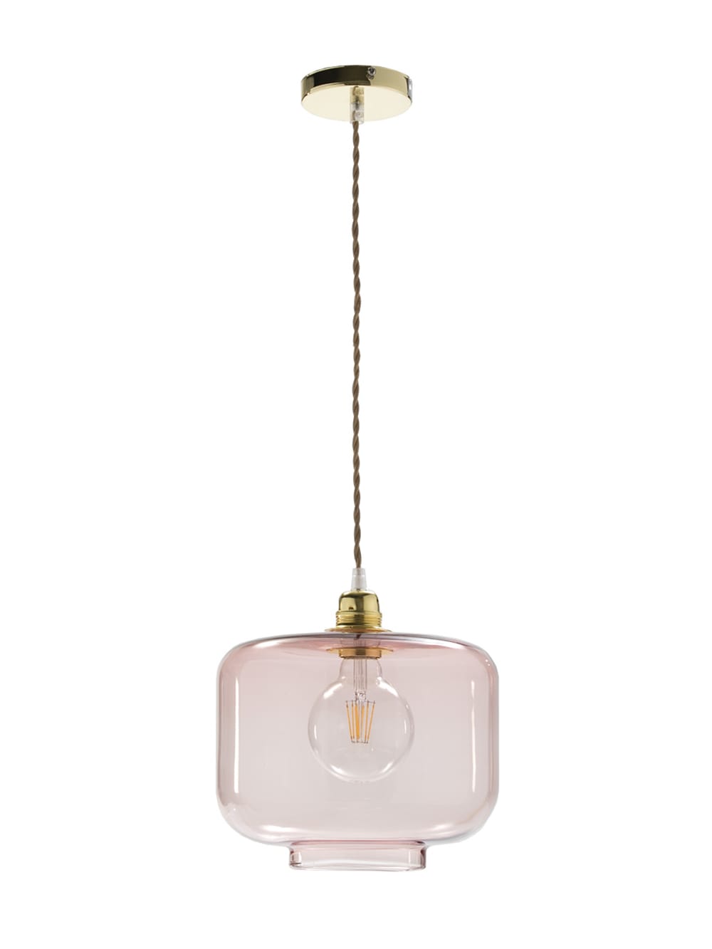 Lámpara de techo WALY rosa vidrio soplado Ø25 cm E27