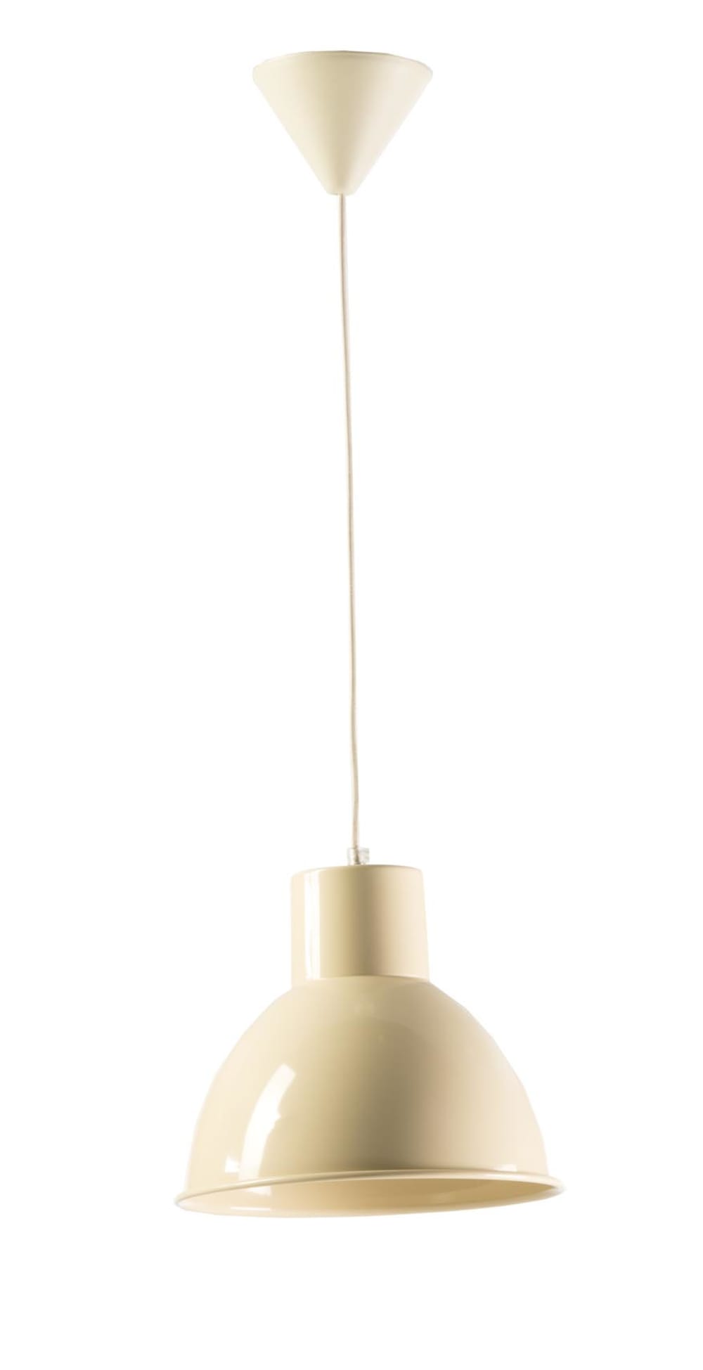 Lámpara techo pantalla metálica crema