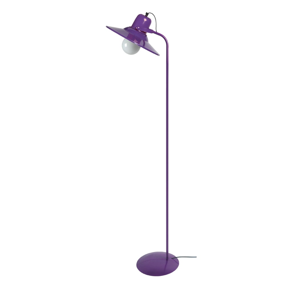 Lampadaire liseuse métal violet abat-jour violet
