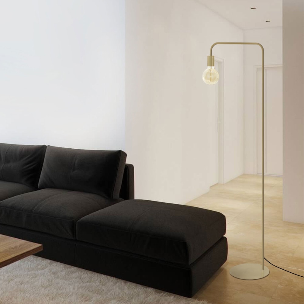 Lampadaire liseuse métal or abat-jour ampoule - Maisons du Monde