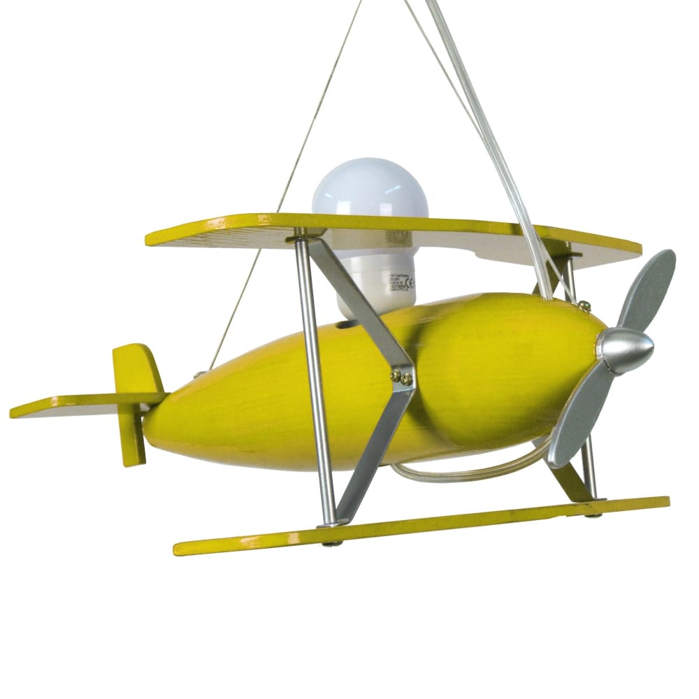 Lámpara de suspensión de ninõ metal aluminio madera amarillo