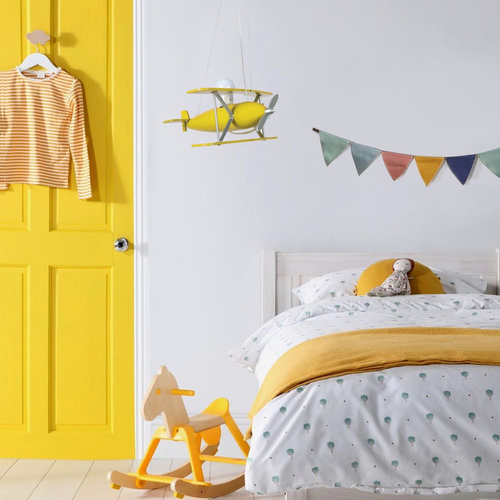 Suspension d'enfant aluminium bois jaune (Tosel) - Image 2