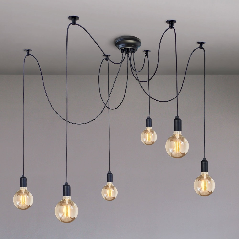 lampara de techo metal cable negro redondo - Maisons du Monde