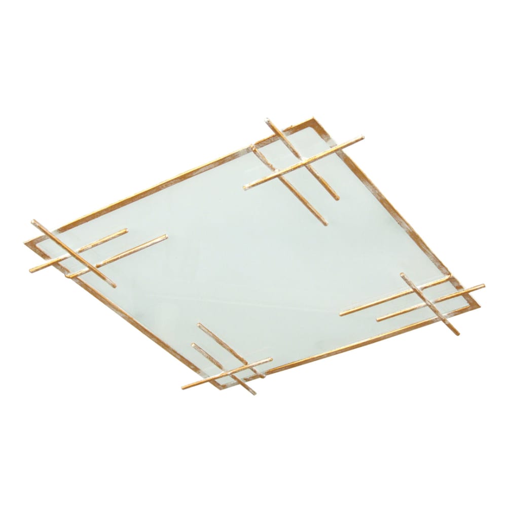 Plafonnier métal aluminium abat-jour  verre satiné