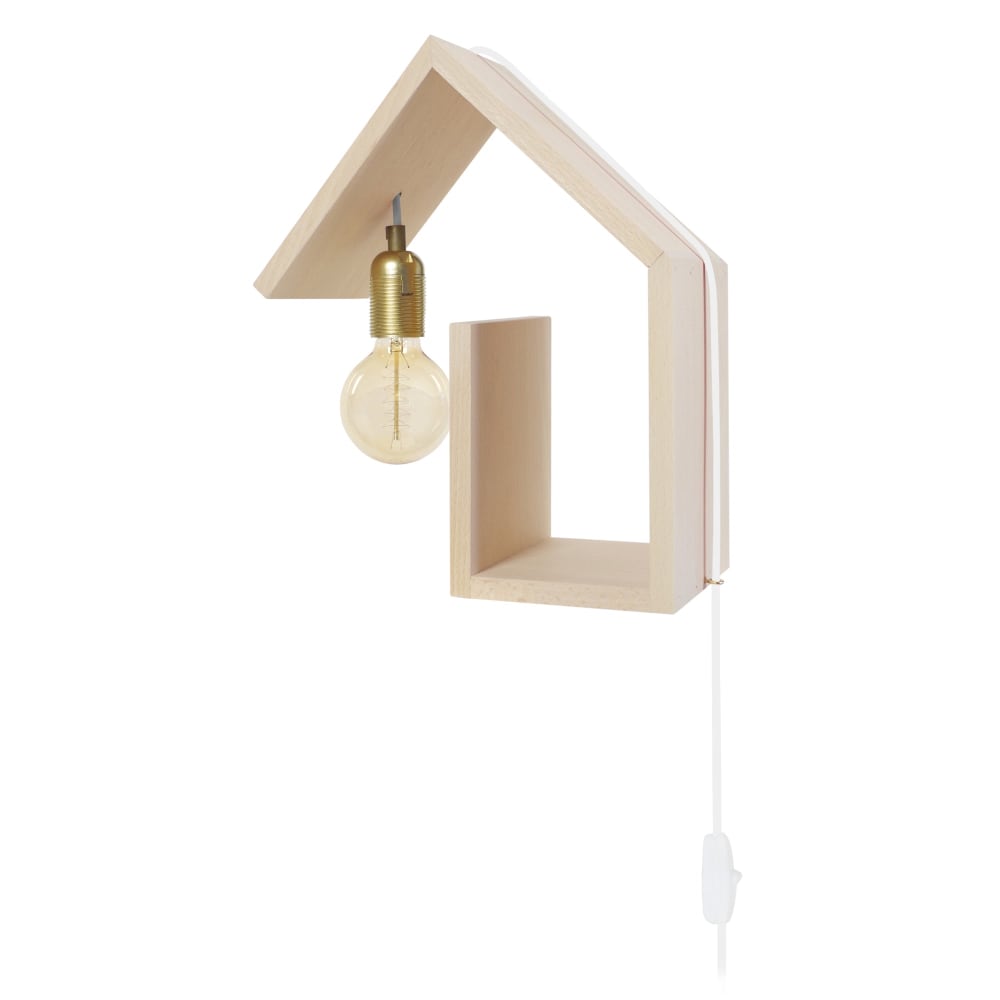 Applique maison bois naturel