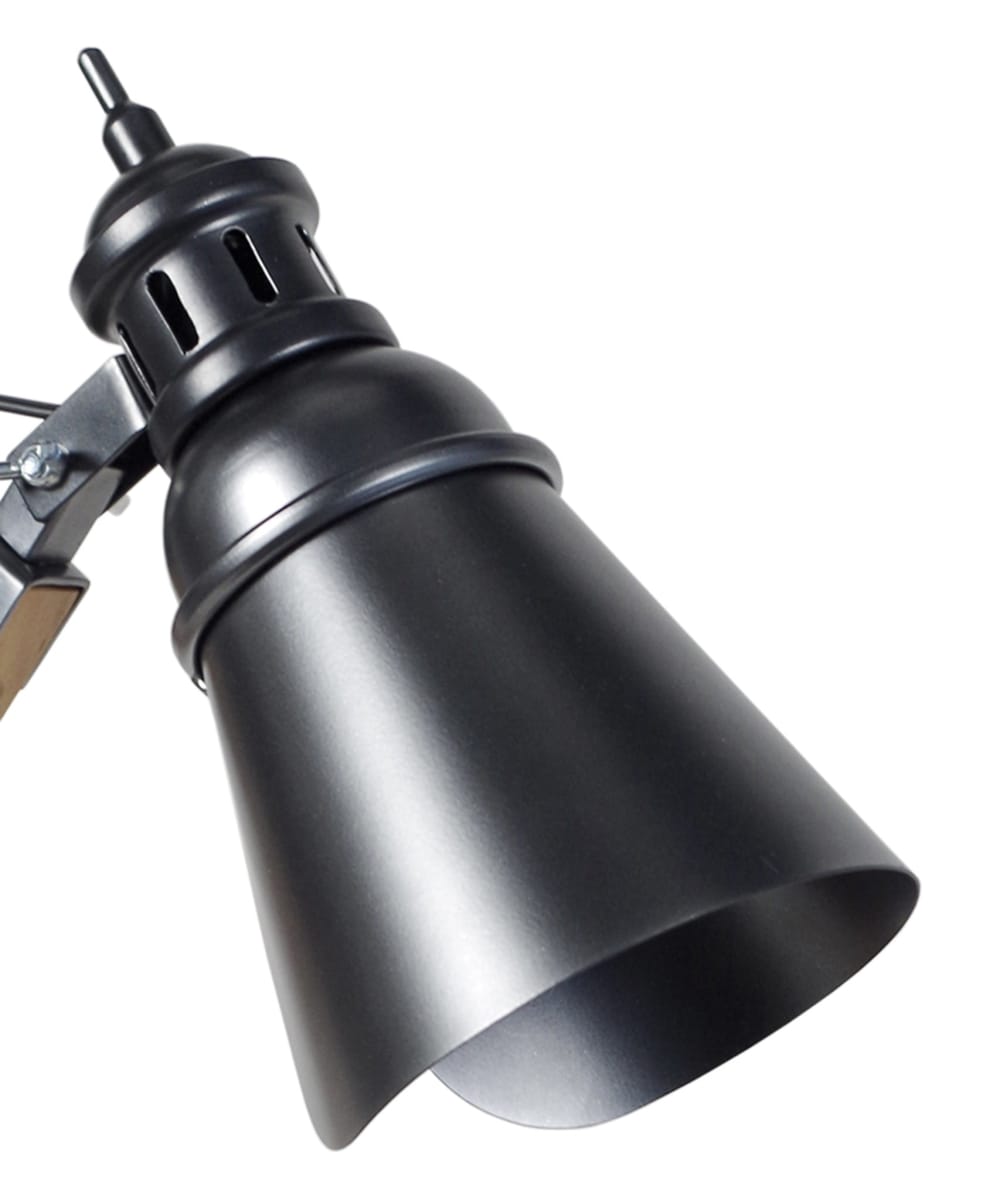 Lampe à poser métal bois naturel abat-jour anthracite — vue 4