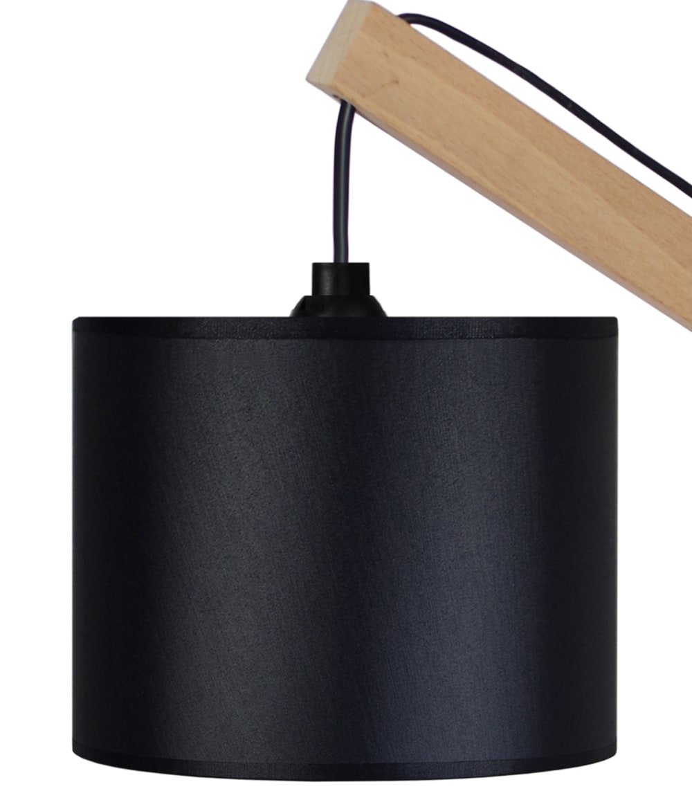 Lampe à poser bois naturel abat-jour noir — vue 4