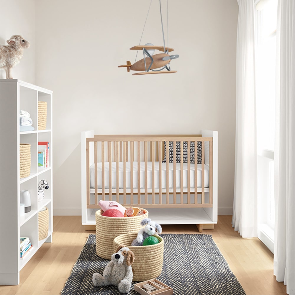 Suspension d'enfant aluminium et bois naturel (Tosel) - Image 2