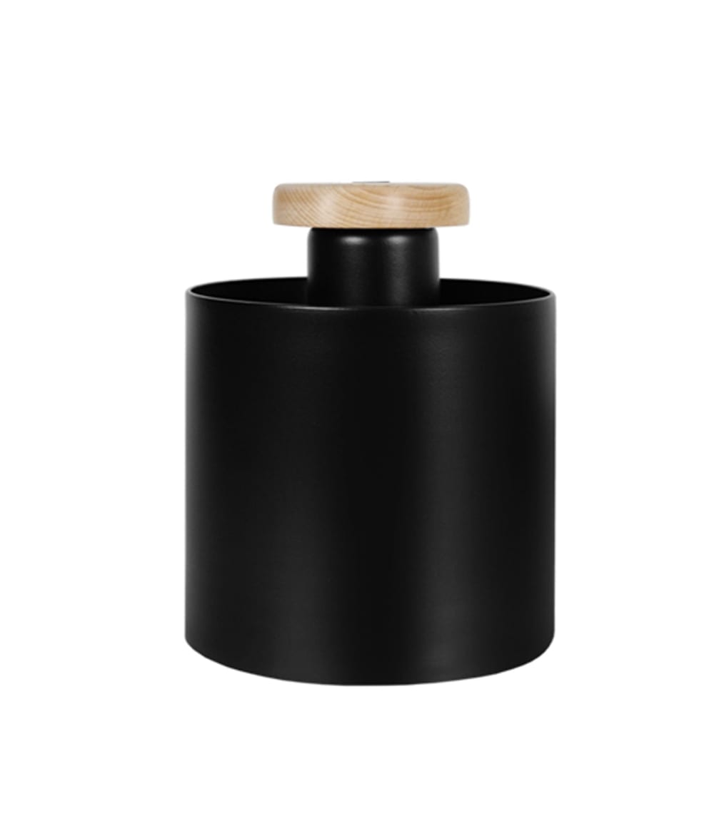 Lustre grappe bois naturel métal noir abatjour noir — vue 4