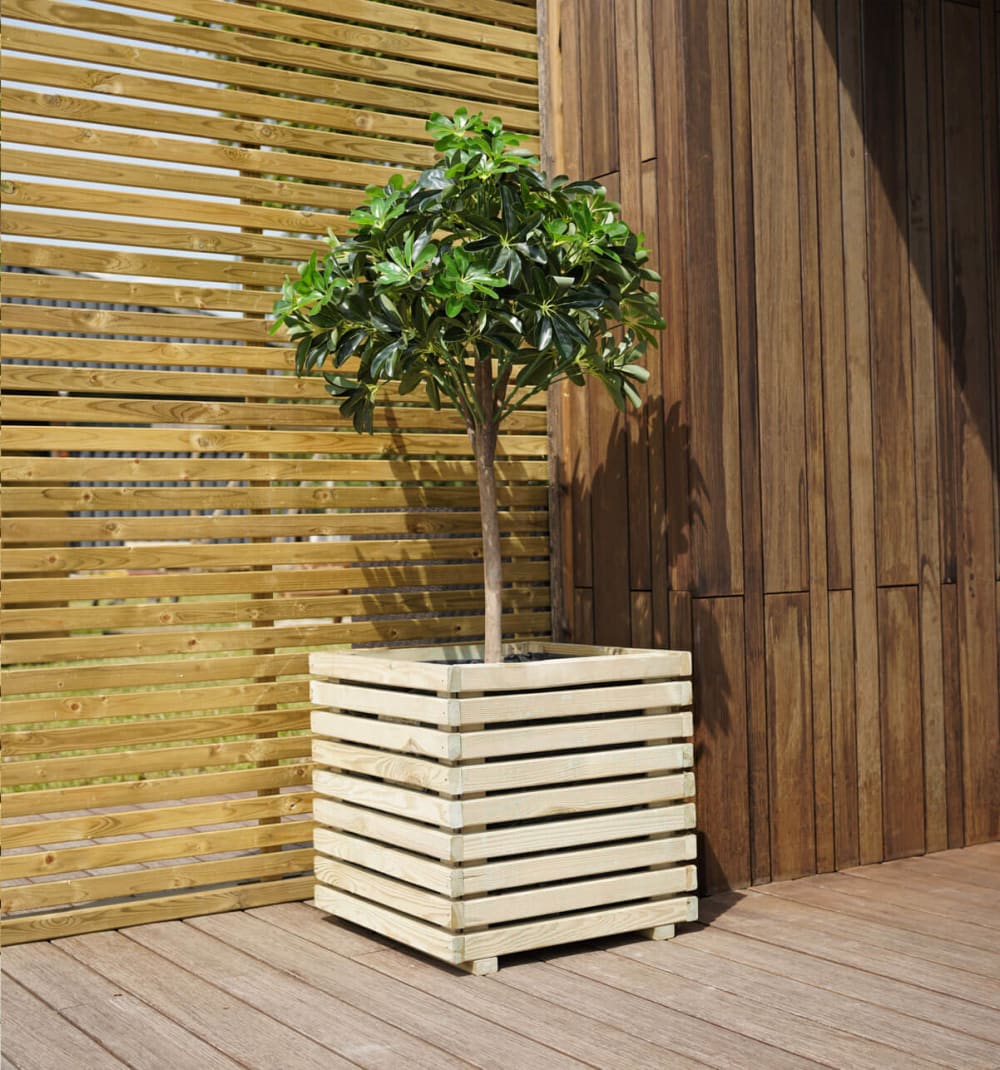 Bac à fleurs en bois de pin carré L-50cm