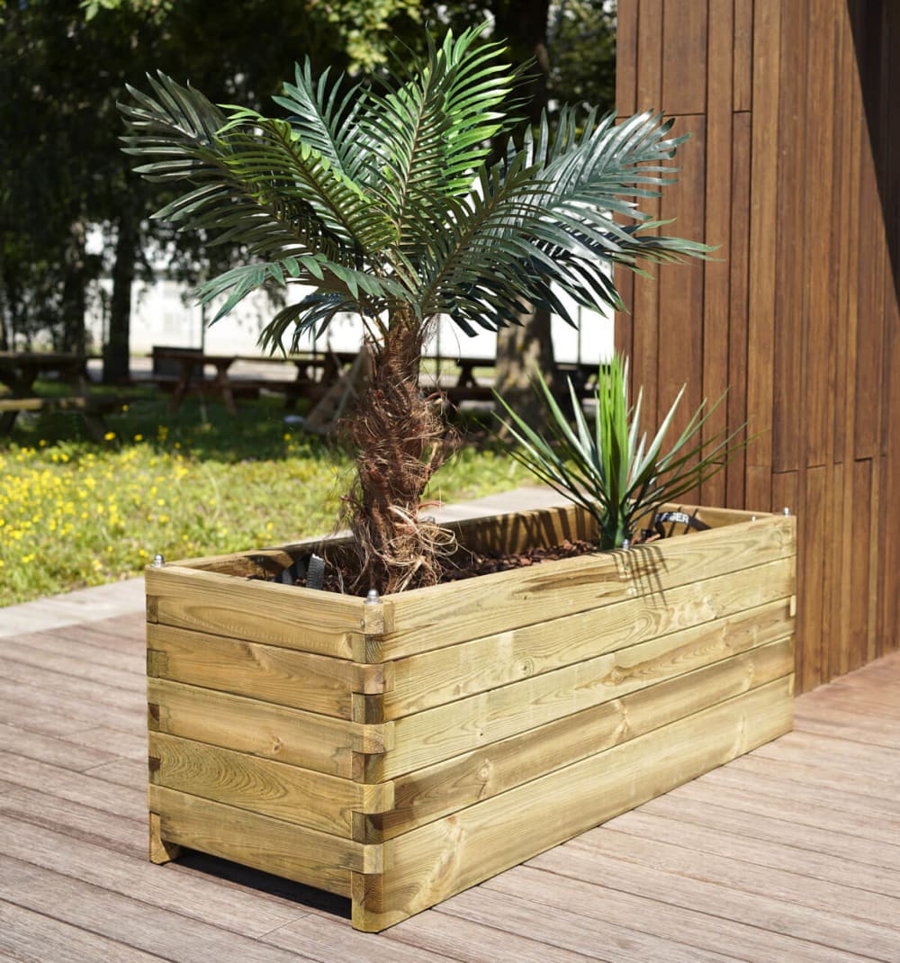Bac à fleurs rectangle en bois de pin L150cm - Maisons du Monde