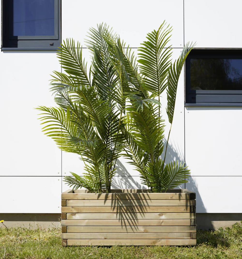 Bac à fleurs rectangle en bois de pin L100cm — vue 4