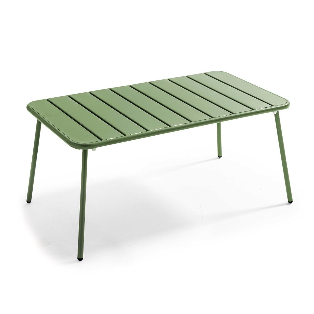 Table basse de jardin acier vert cactus
