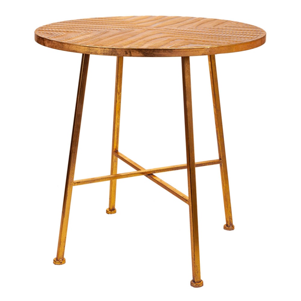 Mesa de centro de metal dorado 60x60x60.5