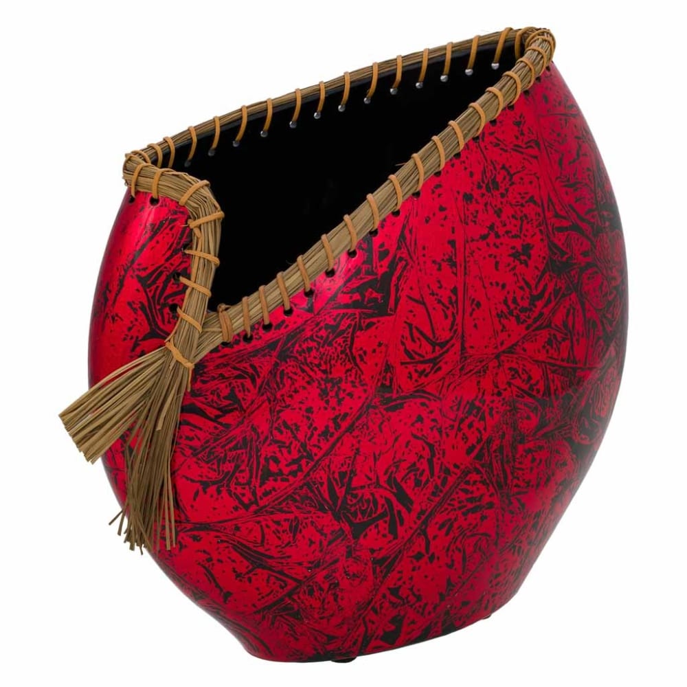 Jarrón de cerámica rojo